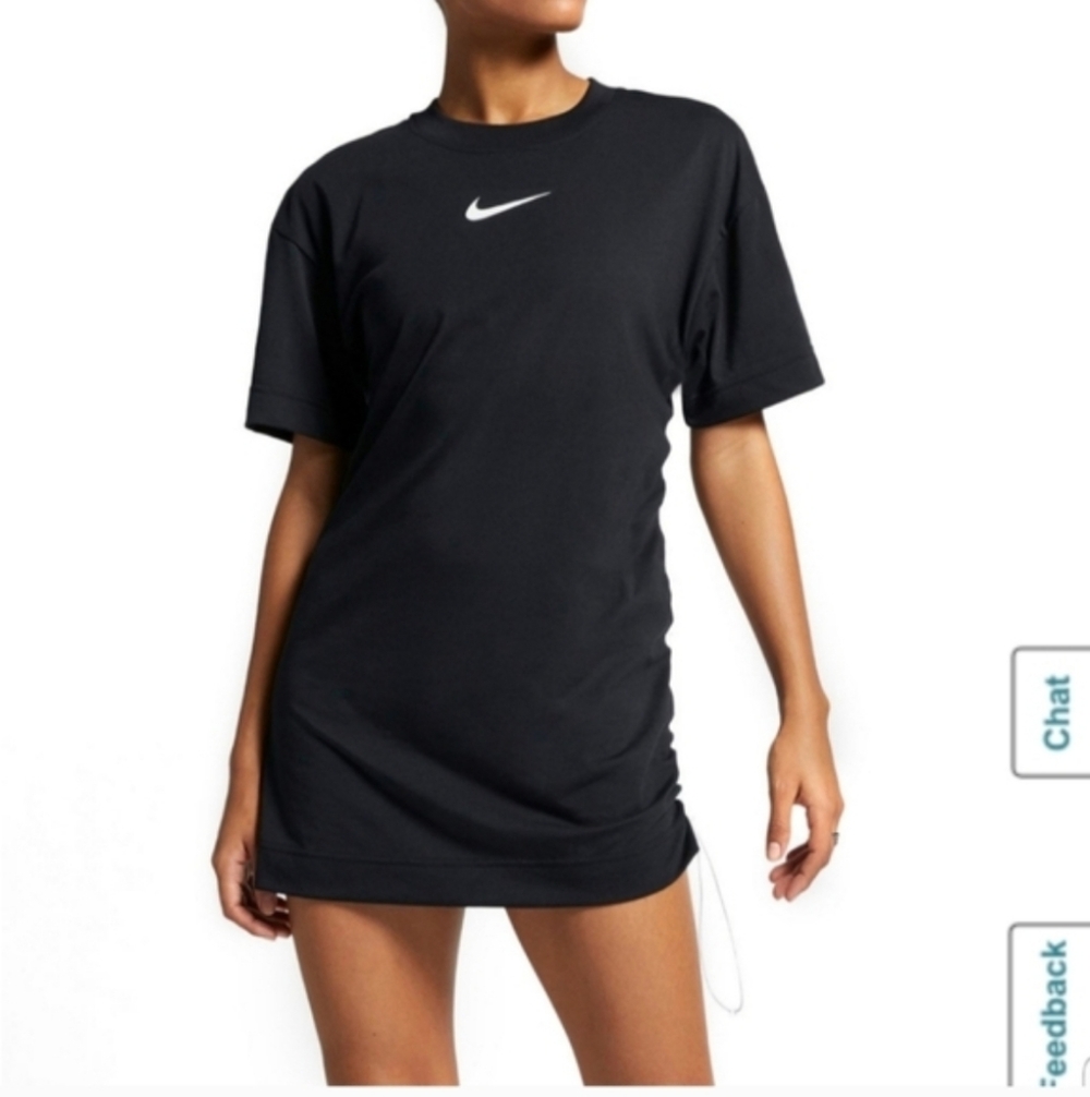 Nike Black Double-Sided Swoosh Minidress w/ Side Drawstring - Women's Size xs